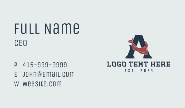 Cowboy Scarf Letter A Business Card Design Image Preview