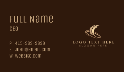 Feather Plume Quill Business Card Image Preview