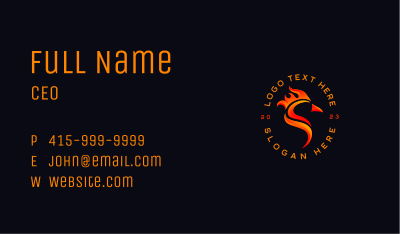Flame Chicken Bird Business Card Image Preview