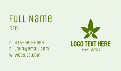 Marijuana Leaf Hand  Business Card Image Preview