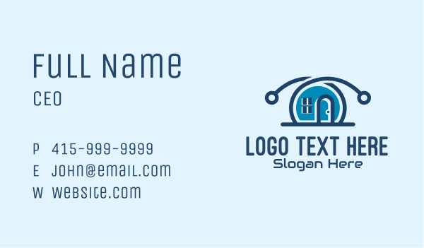 Blue Tech House Business Card Design Image Preview
