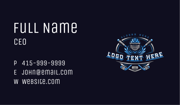 Sports Hockey Varsity Business Card Design Image Preview