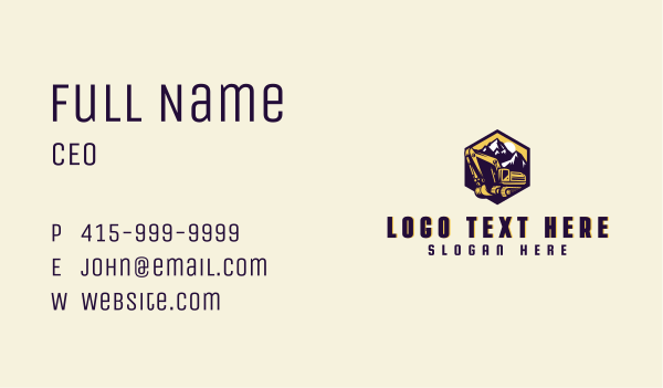 Mountain Heavy Equipment Business Card Design Image Preview