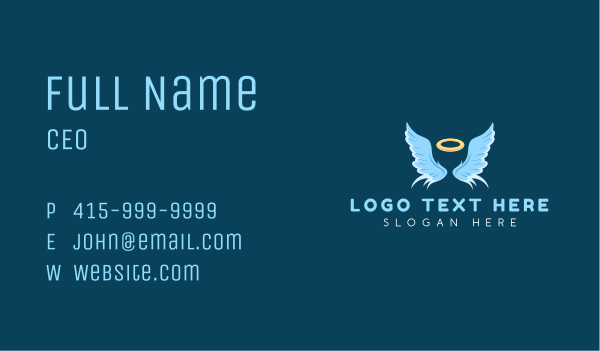 Holy Halo Wings Business Card Design Image Preview