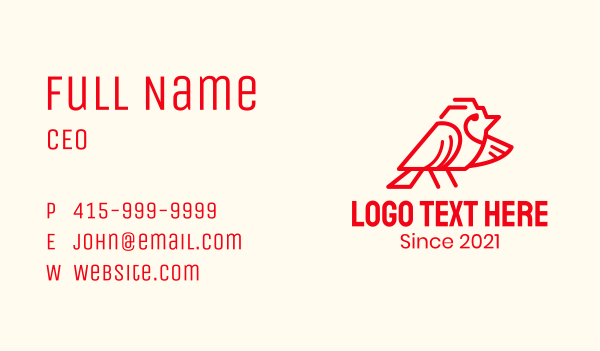 Red Sparrow Bird Business Card Design Image Preview