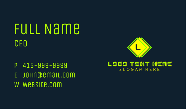 Neon Bar Letter Business Card Design Image Preview