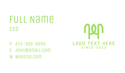 Organic Green Letter H Business Card Image Preview