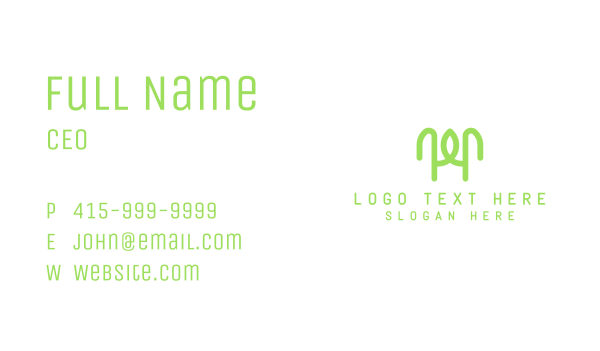 Organic Green Letter H Business Card Design Image Preview