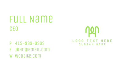 Organic Green Letter H Business Card Image Preview