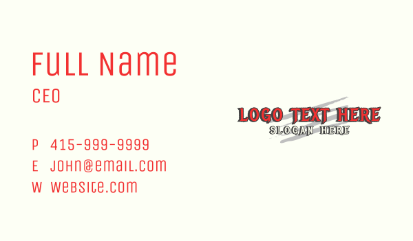 Gaming Horror Wordmark Business Card Design Image Preview