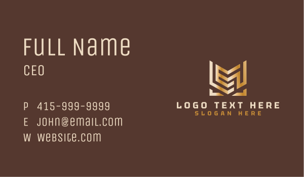 Gold Fintech Letter LEU  Business Card Design Image Preview