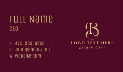 Fashion Agency Letter B Business Card
