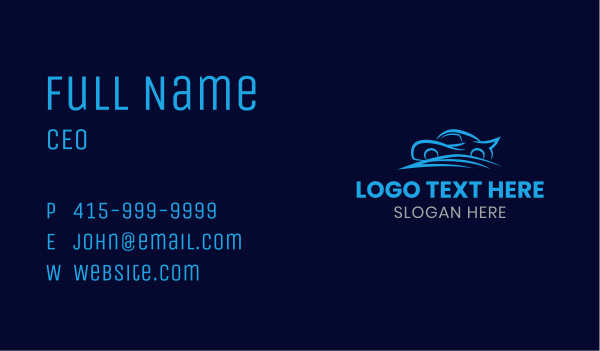 Blue Fast Car Business Card Design Image Preview