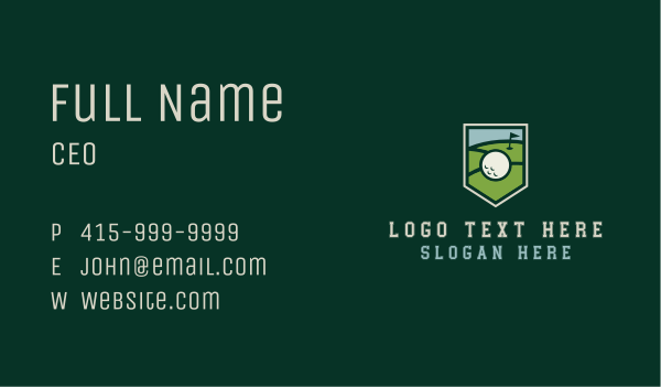 Golf Course Shield Business Card Design Image Preview