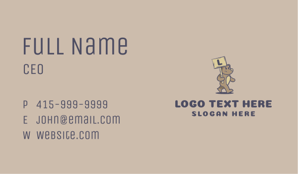 Angry Bear Mascot Business Card Design Image Preview