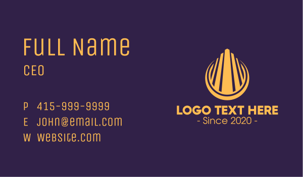 Golden Skyscraper Tower Business Card Design Image Preview