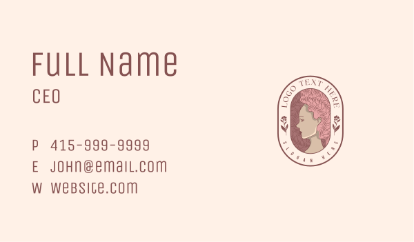 Curly Hair Woman Business Card Design Image Preview