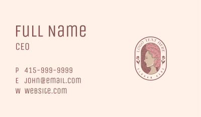 Curly Hair Woman Business Card Image Preview