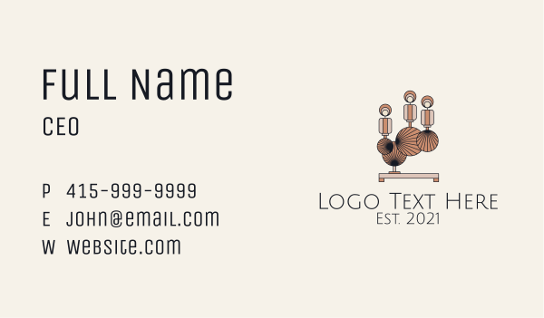 Bohemian Candle Lamp Business Card Design Image Preview