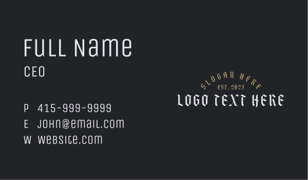 Vintage Calligraphy Wordmark Business Card Design Image Preview