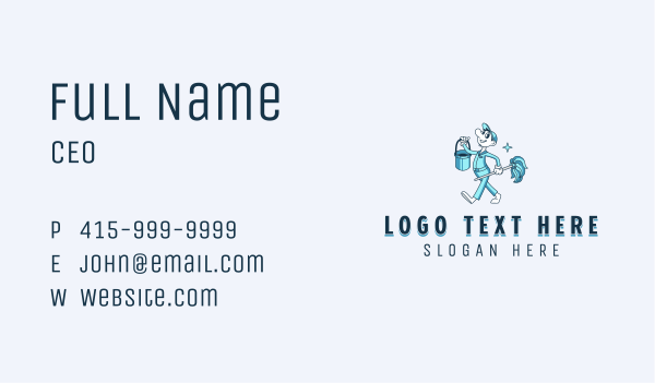 Janitorial Mop Sanitation Business Card Design Image Preview