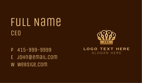 Luxury Royal Crown  Business Card Design Image Preview