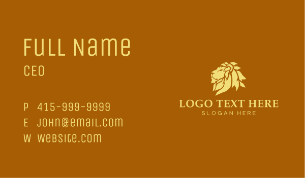 Regal Fierce Lion Business Card Design Image Preview