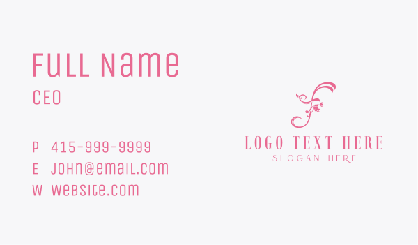 Floral Spa Letter F Business Card Design Image Preview