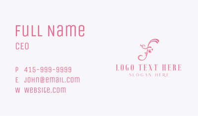 Floral Spa Letter F Business Card Image Preview