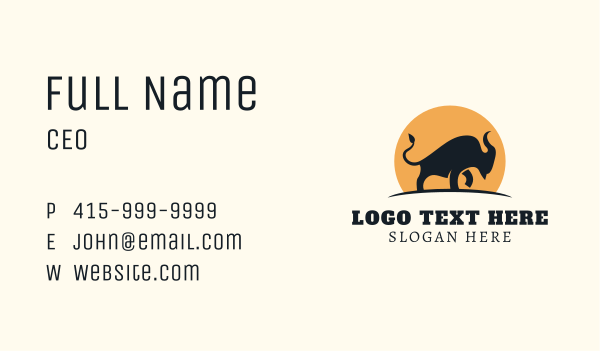 Moon Bull Ranch  Business Card Design Image Preview