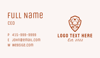 Bull Fighter Shield  Business Card Image Preview