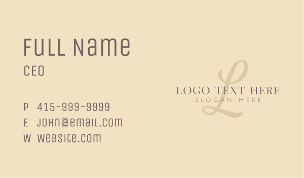 Elegant Curvy Lettermark Business Card Design Image Preview