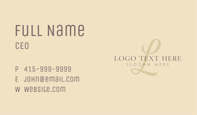 Elegant Curvy Lettermark Business Card Image Preview