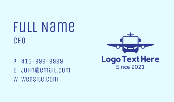 Blue Air Bus Business Card Design Image Preview