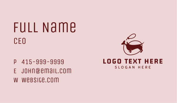 Daschund Dog Leash Business Card Design Image Preview