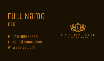 Lion Animal Shield Business Card Image Preview