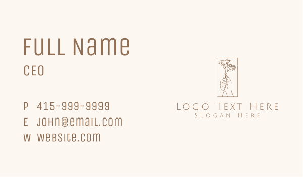 Florist Flower Hand Business Card Design Image Preview