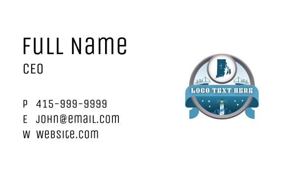 Rhode Island Map Lighthouse Business Card Design Image Preview