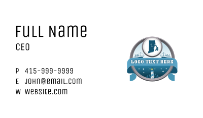Rhode Island Map Lighthouse Business Card Image Preview