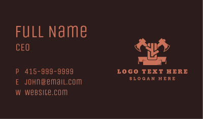 Wood Ax Lumberjack Business Card Image Preview
