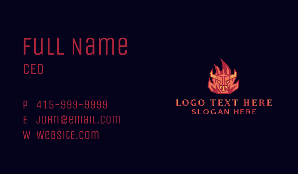Bull Flame Barbecue Grill Business Card Design Image Preview