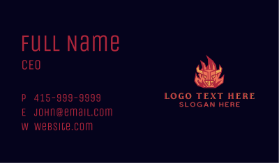 Bull Flame Barbecue Grill Business Card Image Preview