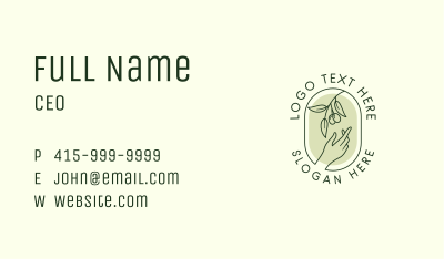 Olive Branch Gardening Hand Business Card