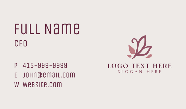 Lotus Petals Letter B Business Card Design Image Preview