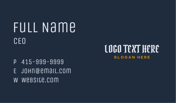 White Urban Western Wordmark  Business Card Design Image Preview