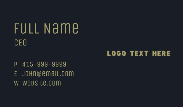 Masculine Generic Wordmark Business Card Design Image Preview