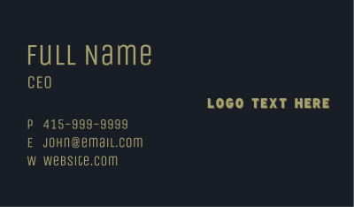 Masculine Generic Wordmark Business Card Image Preview