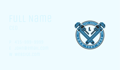 Pipe Wrench Plumber Business Card Image Preview