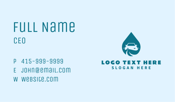 Teal Droplet Car Business Card Design Image Preview