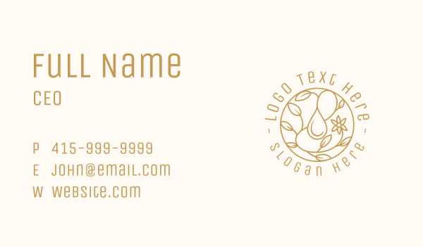 Clary Sage Essential Oil Business Card Design